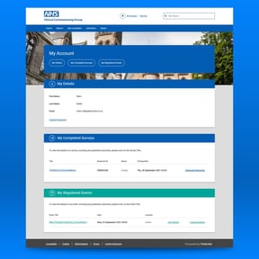 nhs my account area engage 360 webpage
